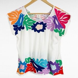 J. MARIE | The Maya Top Colorful Embroidered Mexican Inspired Tunic Blouse